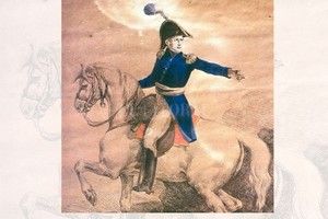 Gentileza Imagen de Manuel Belgrano a caballo que se estamparía en sellos postales en 1970, con motivo del Bicentenario de su nacimiento.