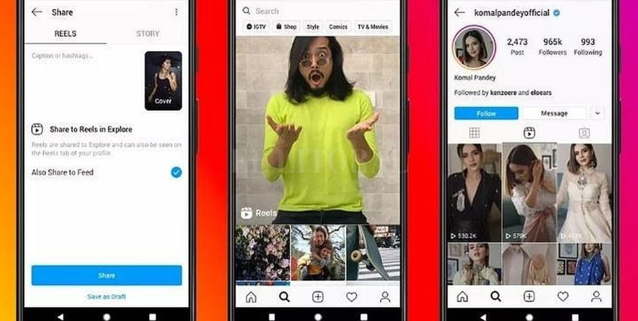 Instagram lanzó Reels, el nuevo "rival" de Tik Tok