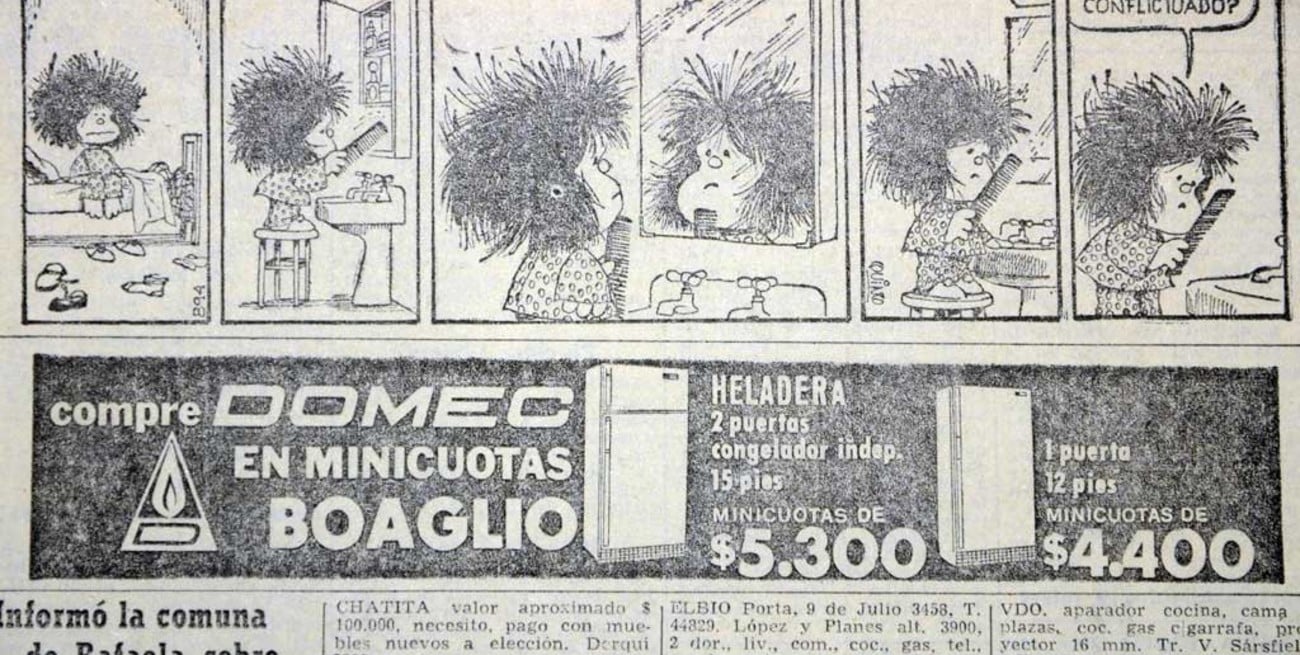 La historia de Mafalda y sus apariciones en El Litoral