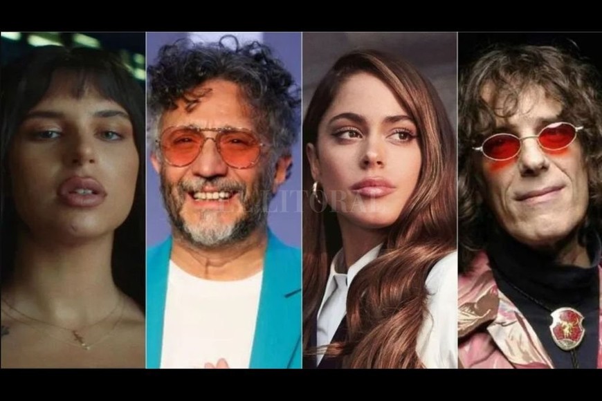 ELLITORAL_391716 |  Gentileza Mix de nominados: Nathy Peluso, Fito Páez, Tini Stoessel y el fallecido Luis Alberto Spinetta.