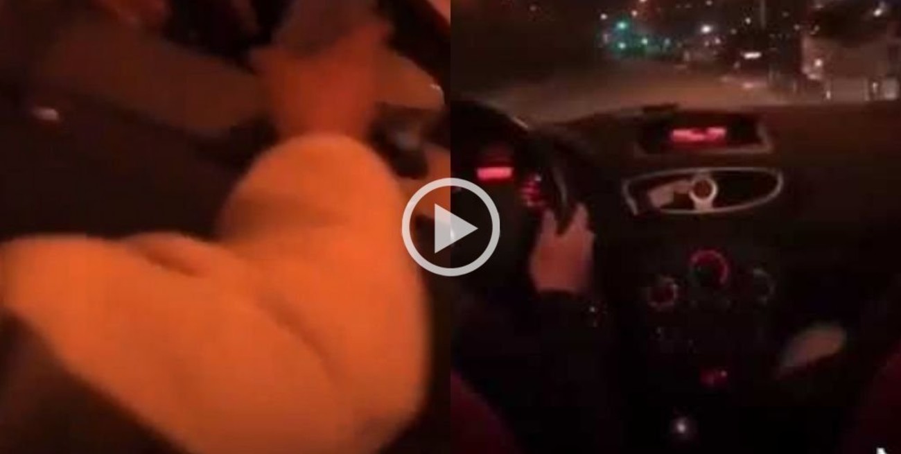 Video: iban a una fiesta en auto, pasan una copa por la ventanilla a otro auto y resulta ser la policía