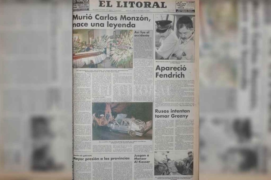 ELLITORAL_363596 |  El Litoral Esta fue la cobertura de El Litoral en aquélla fatídica jornada de enero de 1995, con un título premonitorio: hoy, a 26 años, se sigue hablando de su muerte.