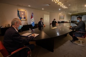ELLITORAL_368598 |  Prensa Gobierno de Córdoba Juan Schiaretti, gobernador de Córdoba, en reunión con las autoridades provinciales.