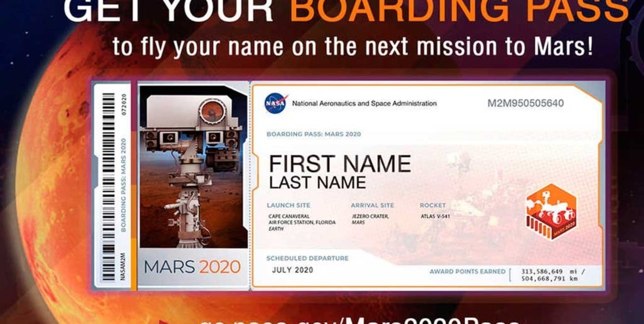 La NASA invita a "acompañar" virtualmente a la próxima misión a Marte
