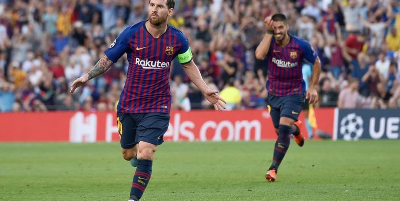 Tres goles de Messi para la goleada del Barcelona en el debut de la Champions League