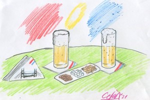 Ilustración Lucas Cejas En Santa Fe, mires donde mires, está el liso como atornillado a la mesa del bar, siempre a la orden y con la infaltable platina de ingredientes.