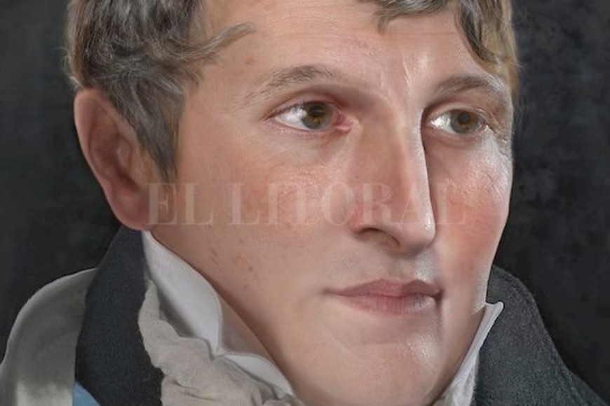 ELLITORAL_308492 |  Detalle del retrato de Manuel Belgrano realizado por Ramiro Ghigliazza