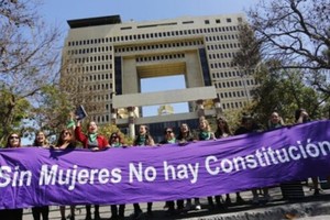 ELLITORAL_288598 |  Gentileza Sin mujeres no hay Constitución  reclamaban frente al Congreso Nacional.
