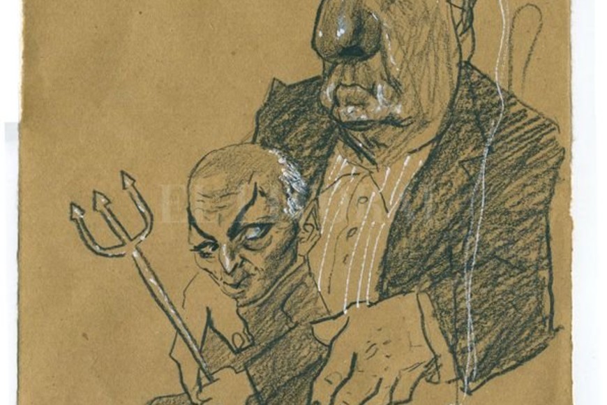 ELLITORAL_242225 |  Ilustración: Lucas Cejas Juan Domingo Perón y José López Rega