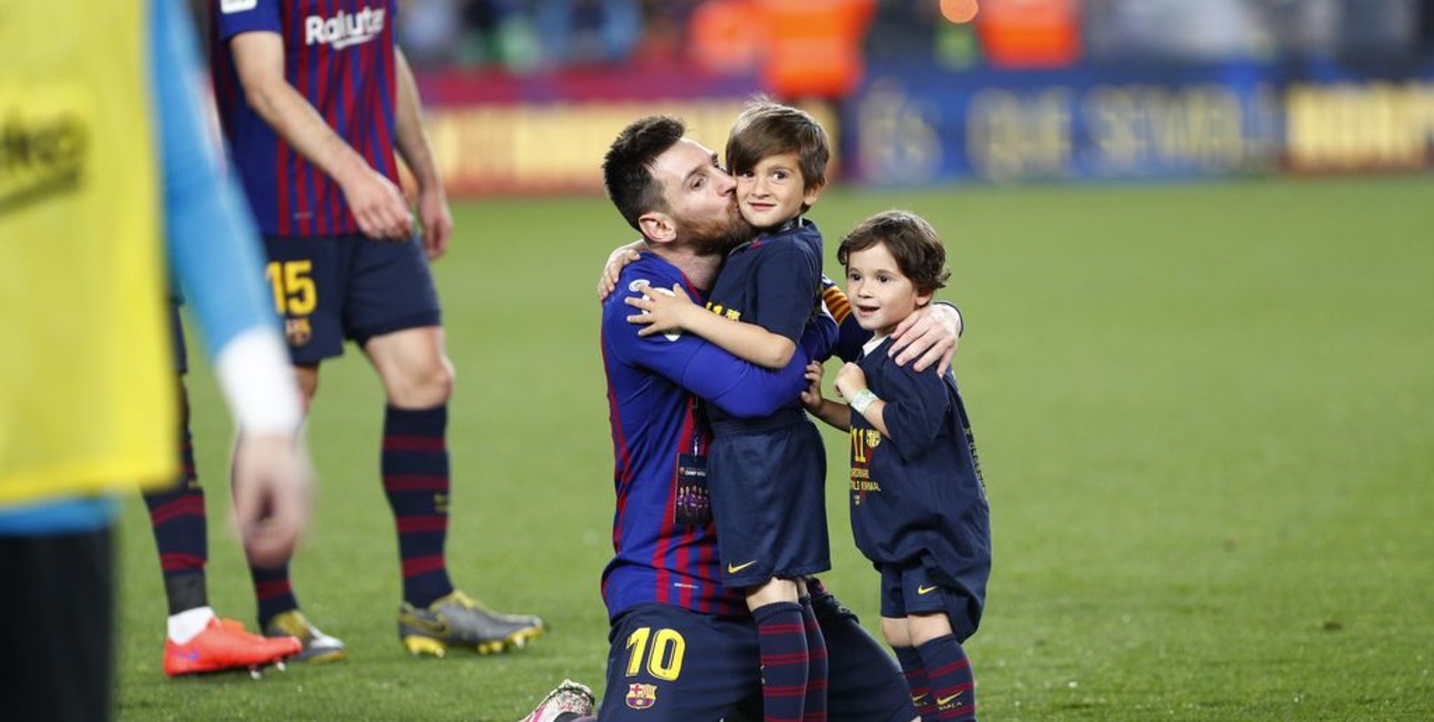 El festejo de Messi con su familia