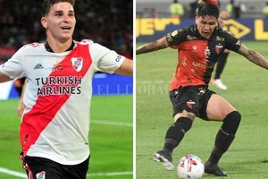 Pablo Aguirre En su salsa. Julián Álvarez y su acostumbrado festejo, el del Hombre Araña . Contra Colón lo hizo dos veces y fue lapidario para los intereses sabaleros. No es Patoruzú. Facundo Farías intentó por todos lados, muchas veces hasta bajó unos metros y otras jugó por afuera para enviar centros que no tuvieron receptores en el área de River.