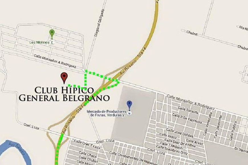 ELLITORAL_243737 |  Gentileza Cómo llegar. Detalle de la ubicación del Hípico, en el norte de nuestra capital, junto al recorrido más adecuado que se puede utilizar para arribar.