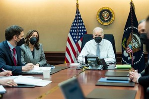 Gentileza El presidente Biden, el vicepresidente Harris y miembros del equipo de seguridad nacional del presidente observan la operación antiterrorista