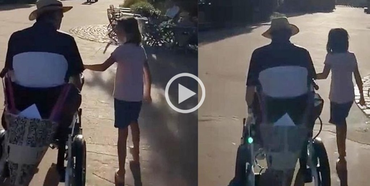 Emotivo video: Esteban Bullrich salió de paseo y su hija manejó la silla de ruedas