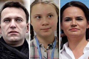 ELLITORAL_409336 |  Gentileza De izquierda a derecha: Greta Thunberg (Suecia), Svetlana Tijanovskaya (Bielorrusia) y Alexey Navalny (Rusia). Según los expertos, son los favoritos para quedarse con el significativo premio.