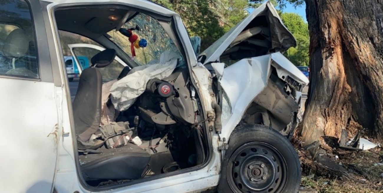Se descompensó al volante y destrozó el auto contra un árbol en Rosario