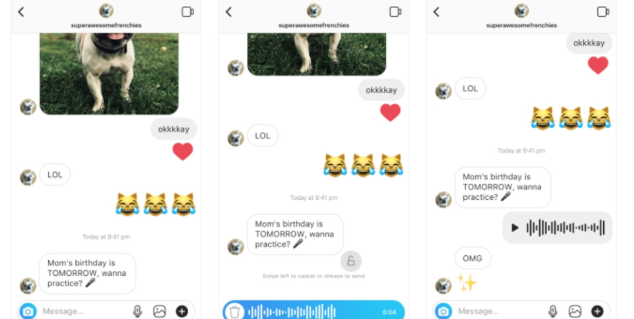Instagram ya deja mandar audios por mensaje de "Instagram Direct"