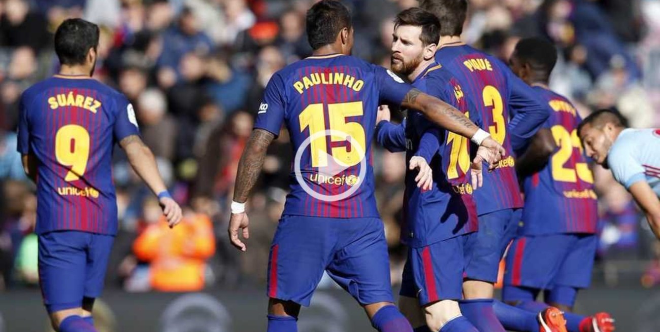 Golazo de Messi en el empate de Barcelona con Celta