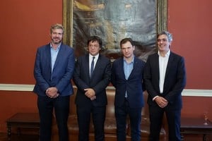 Los nuevos directivos de la Capital. Gustavo Scaglione, Leandro Salvatierra, Nahuel Caputto y Nicolás Villavicencio. Presidente es Gustavo Scaglione.