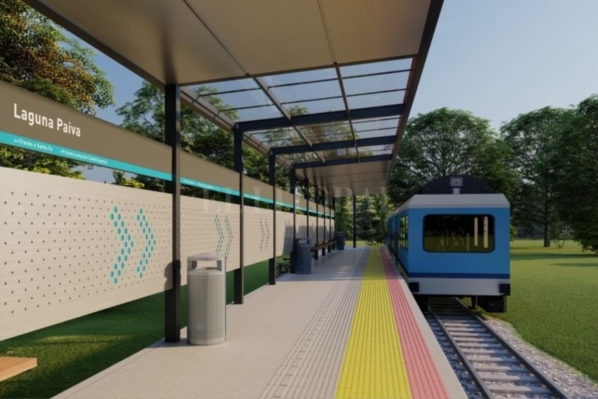 ELLITORAL_378353 |  Gentileza Ministerio de Infraestructura Maqueta. Así serán los apeaderos (paradas) para el ascenso y descenso de pasajeros del tren a Paiva.