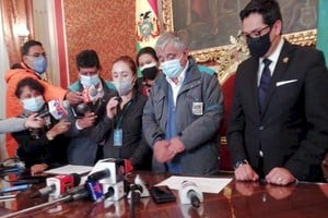 ELLITORAL_427740 |  Captura de pantalla Los alcaldes durante la conferencia de prensa de este miércoles