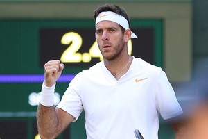 ELLITORAL_218187 |  Archivo Argentina's Juan Martin Del Potro reacts during his men's singles quarter-final match against Spain's Rafael Nadal on day nine of the Wimbledon Championships at the All England Lawn Tennis and Croquet Club in Wimbledon, England, 11 July 2018. Photo: Nigel French/PA Wire/dpa