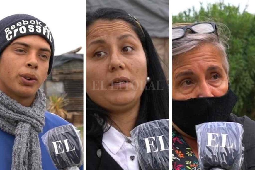 ELLITORAL_323485 |  Captura de video. María del Rosario, Jimena y Facundo, vecinos.