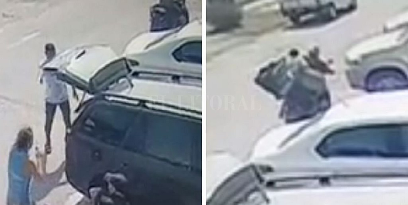Video: Asaltaron a una pareja a punta de pistola y se fueron cargados de bolsos