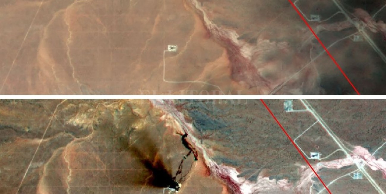 Greenpeace difundió imágenes satelitales del derrame de petróleo en Vaca Muerta
