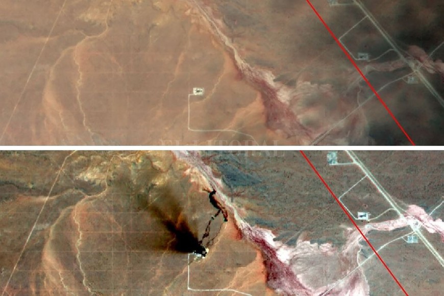ELLITORAL_227597 |  Greenpeace El yacimiento de petróleo no convencional Bandurria Sur, antes y después del derrame.