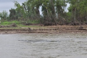 ELLITORAL_268485 |  Mauricio Garín Atención. Si bien la manta geotextil no representa ningún peligro para la estructura del túnel, los navegantes que circulen por este sector deberán tener suma precaución.