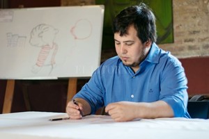 Gentileza Flor Flores El artista paceño, radicado en Santa Fe, se inspira en la vida cotidiana para trazar sus viñetas.
