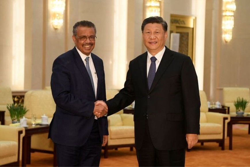 ELLITORAL_282719 |  Gentileza Tedros Adhanom Ghebreyesus, presidente de la OMS y Xi Jinping.