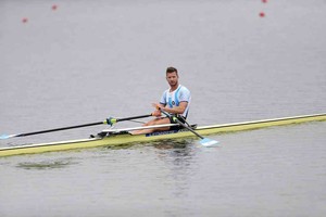 ELLITORAL_289832 |  Cristiane Mattos Lima, Saturday August 10, 2019 - Brian Rosso from Argentina, during the Men’s Singles Sculls Final A Rowing competition at the Albufera Medio mundo - Huacho at the Pan American Games Lima 2019.

Copyright  Cristiane Mattos / Lima 2019 

Mandatory credits: Lima 2019
** NO SALES ** NO ARCHIVES **
