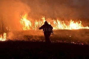 ELLITORAL_318263 |  Manuel Fabatía Incendios. Se repiten todos los días en la zona de islas de Santa Fe y afectan al ecosistema. Aquí, la quema del miércoles frente a Santo Tomé.