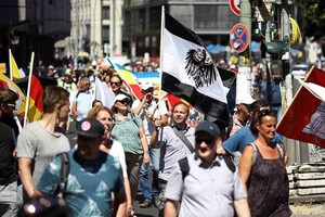 ELLITORAL_317222 |  Reuters La marcha se inició en las inmediaciones de la emblemática Puerta de Brandeburgo.