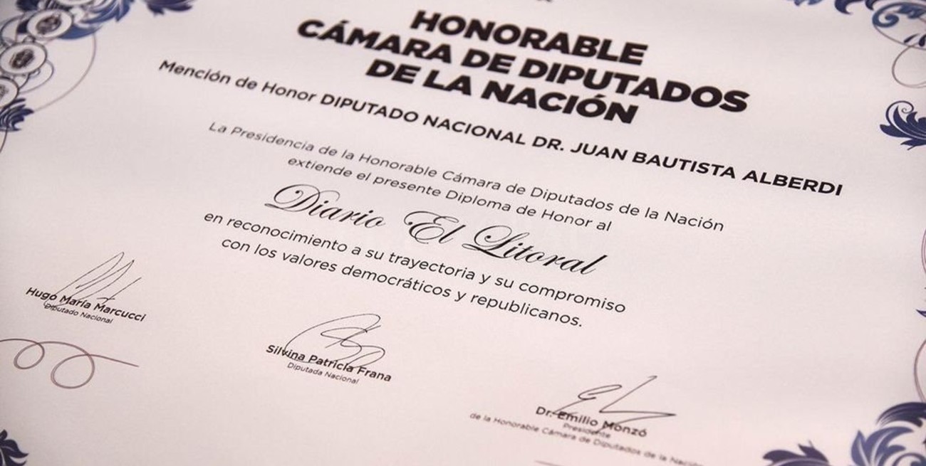 El Litoral fue distinguido con la mención de honor "Juan Bautista Alberdi"