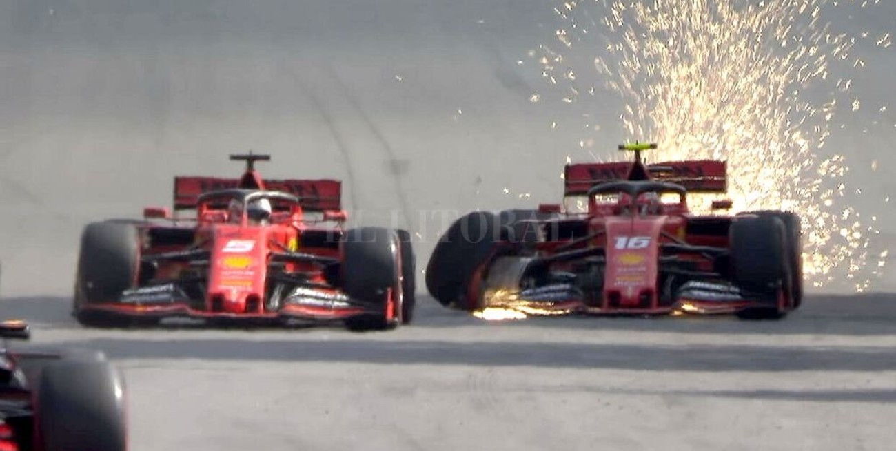Video: Así fue el choque entre las Ferrari de Vettel y Leclerc en Interlagos