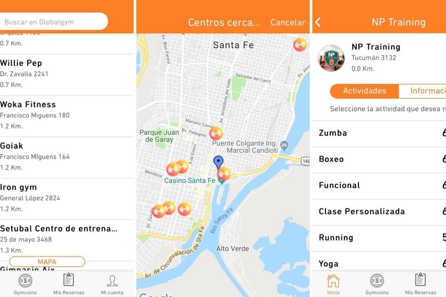 ELLITORAL_251724 |   También se puede acceder a los centros de entrenamiento y sus clases a través del mapa.