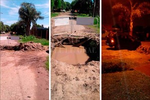 ELLITORAL_235676 |  Periodismo Ciudadano / WhatsApp Calle Alsina al 9300. Un pozo genera inconvenientes para los vecinos.