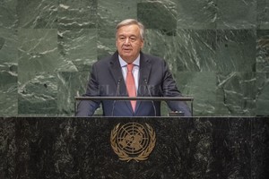 dpa El secretario general de Naciones Unidas, Antonio Guterres, habla al comienzo de la Asamblea General de Naciones Unidas.