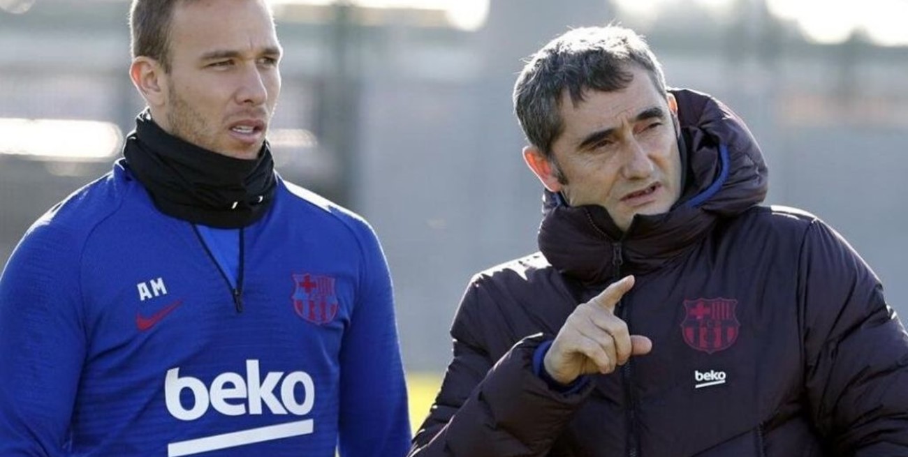 Valverde dirigió el que pudo ser su último entrenamiento en el Barcelona