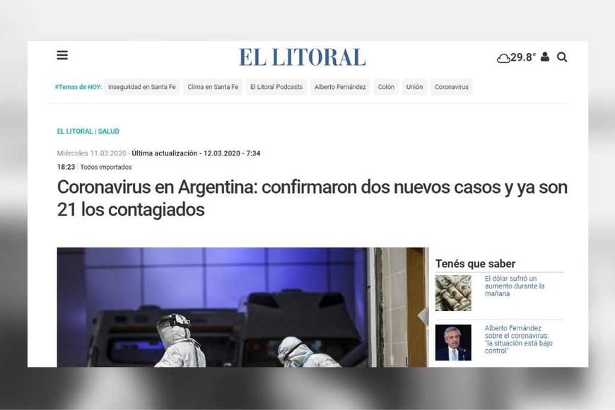 ELLITORAL_290040 |  El Litoral. La nota original fue publicada el día miércoles 11 de marzo.