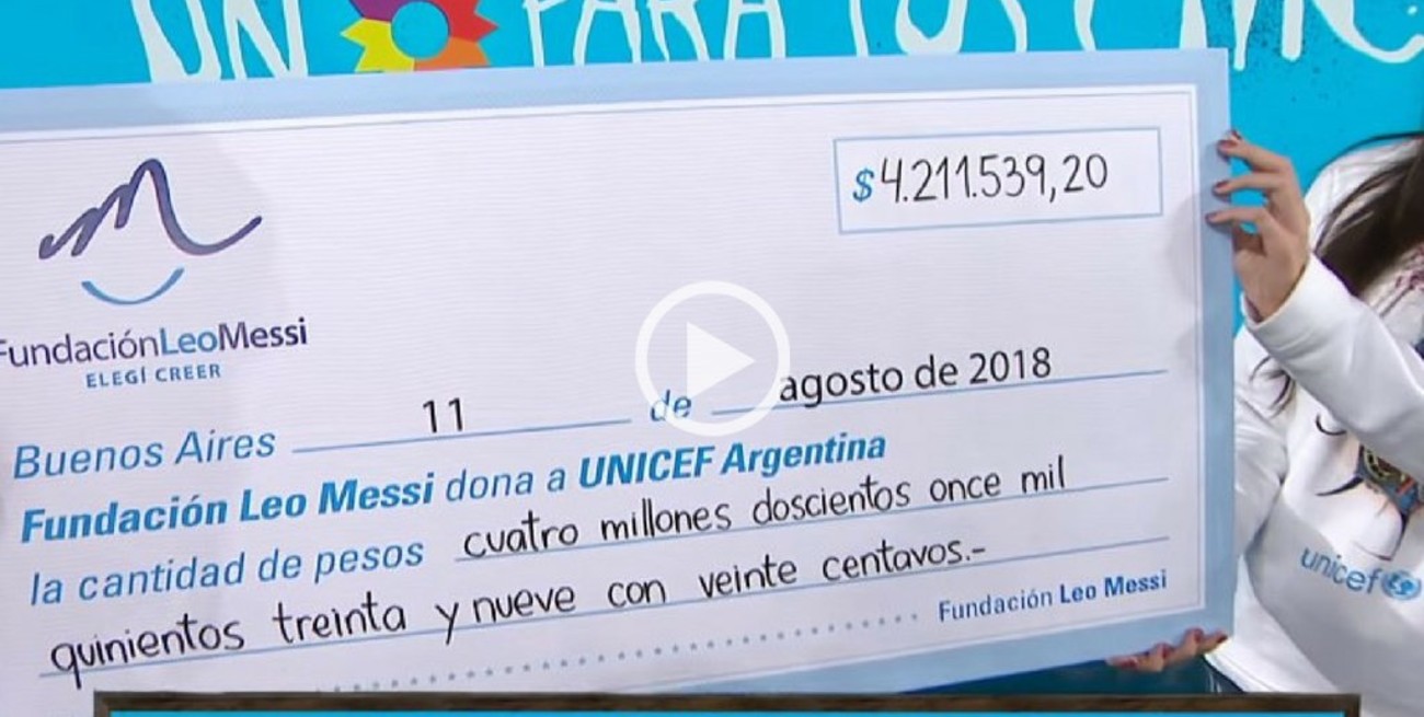 Messi le donó más de 4 millones de pesos a Unicef Argentina 