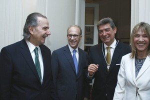 ELLITORAL_226513 |  Clarín Los jueces Juan Carlos Maqueda y Carlos Rosenkrantz junto a Horacio Rosatti, el único que se expresó públicamente a favor del pago de Ganancias.