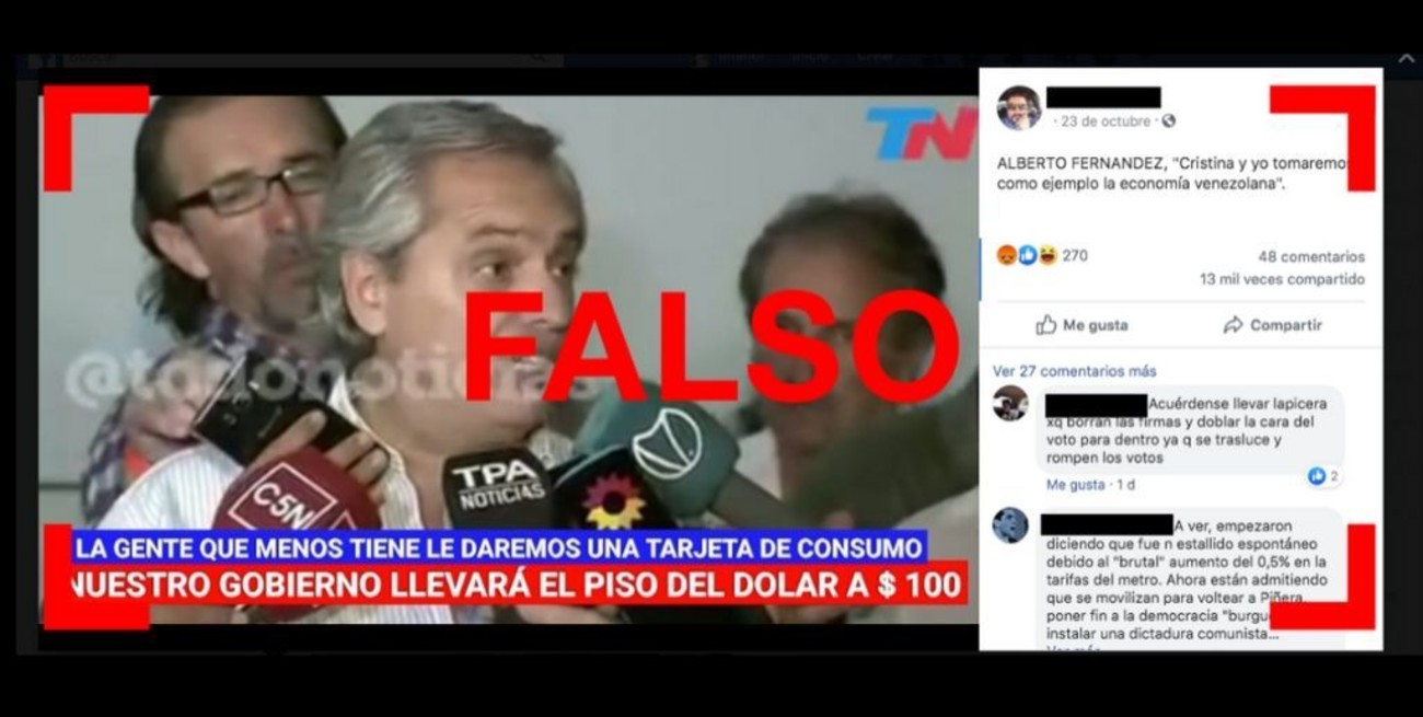 Es falso que Alberto Fernández haya dicho: "Nuestro gobierno llevará el dólar a un piso de 100"