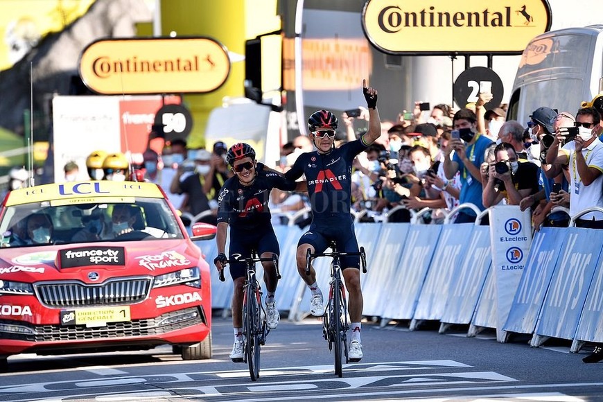 ELLITORAL_326124 |  Captura digital Así llegaron al final de la etapa el 1° y 2°, luego de pedalear casi 5 horas.