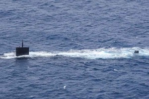 Gentileza USS Greeneville en el Atlántico. Imagen publicada por Flota del Atlántico de la Fuerza Submarina de los Estados Unidos.