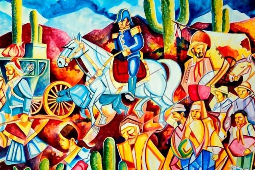 ELLITORAL_301745 |  Gentileza Belgrano y el éxodo jujeño. Obra de Hernán González Mur.