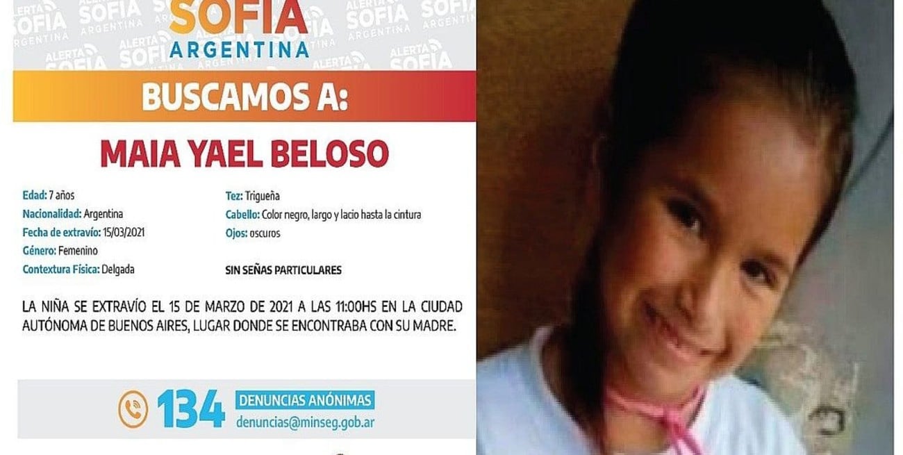Alerta Sofía: buscan a Maia Yael Beloso en todo el país